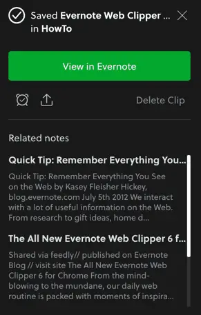 evernote web clipper ipad safari install