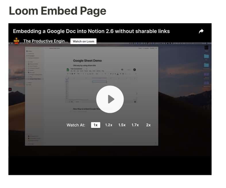 how to embed Loom video in Notion
