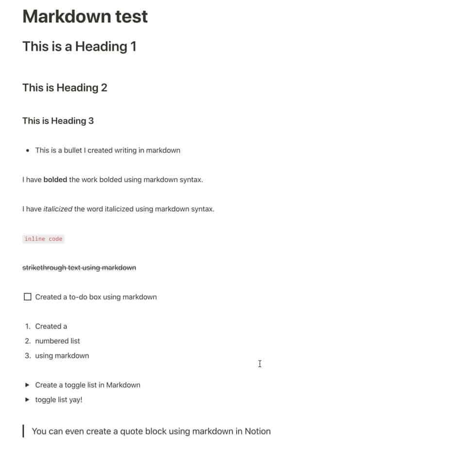 Notion Markdown