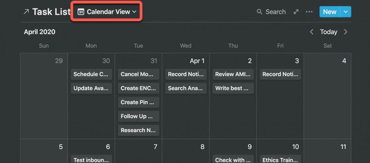 How to Use Calendar Views in Notion