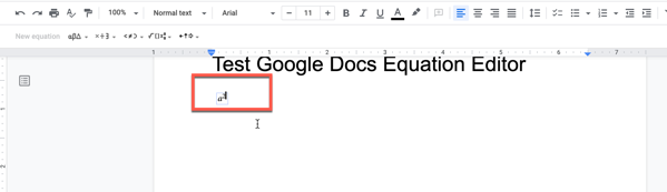 a2 in Google Docs equation editor