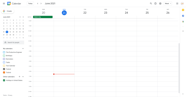 Week view in Google Calendar