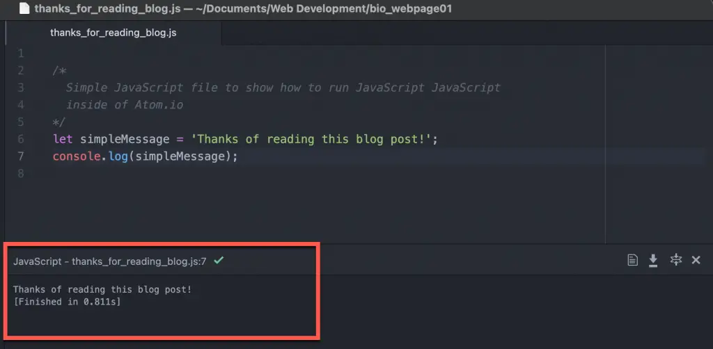 Script Output in Atom.io using Script package