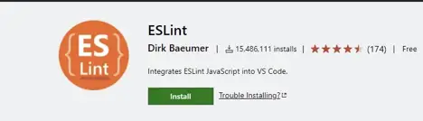 ESLint extension for VSCode
