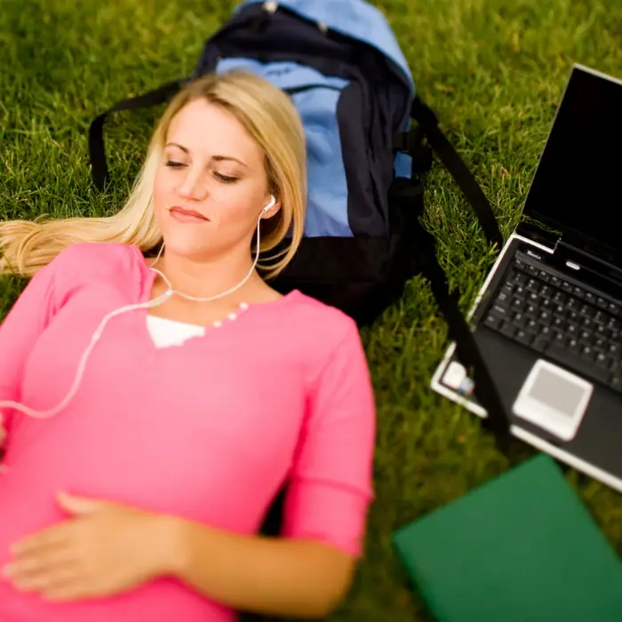 Student taking a break for studying