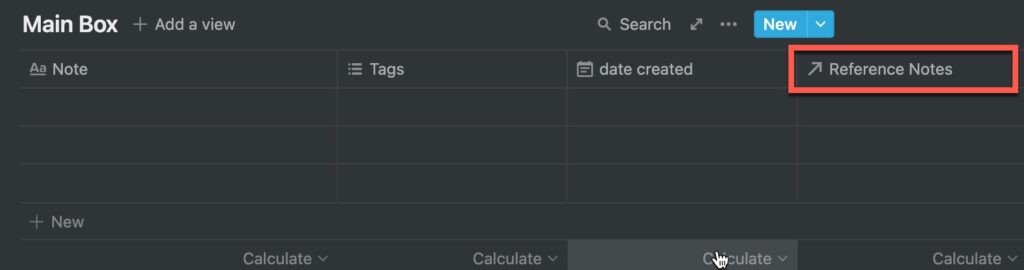 A relation column in Notion