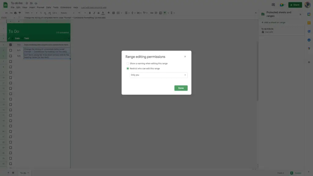 Set Permissions In Google Sheets