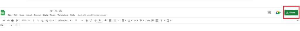 Share in Google Sheets