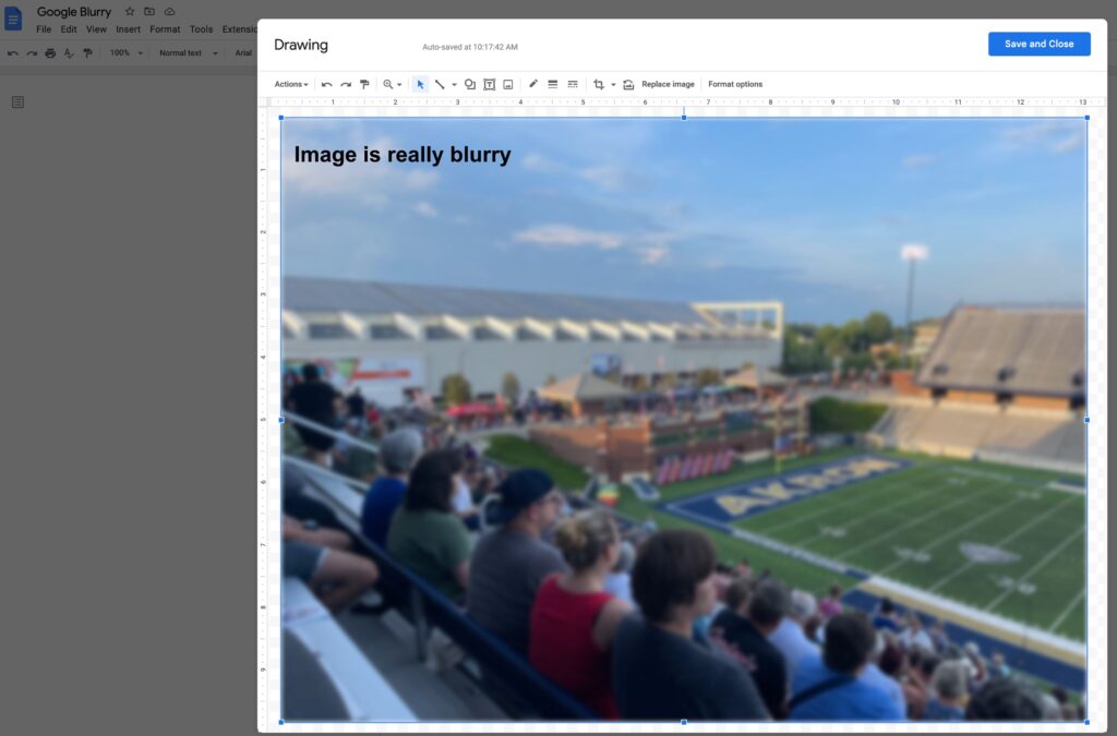 blurry drawing in Google Docs