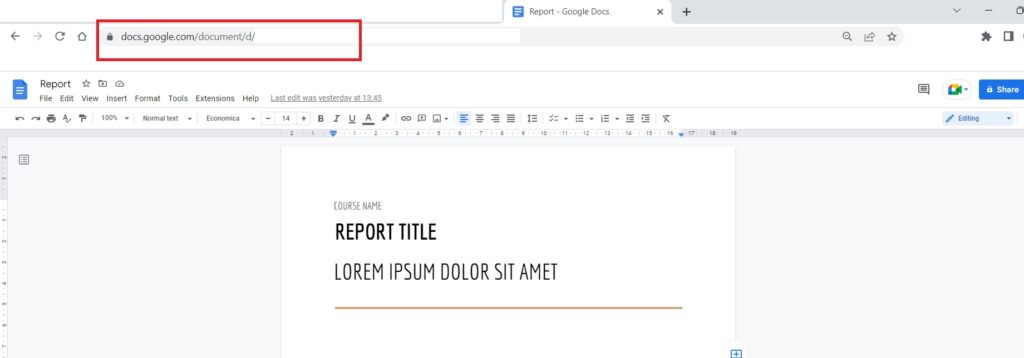 Google Docs link