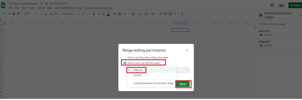 Range editing permission