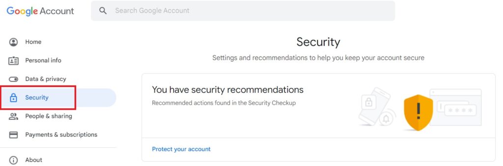 Security in Google account