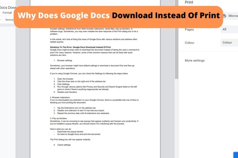 A Beginner’s Guide to Understanding Why Google Docs Downloads Instead of Prints