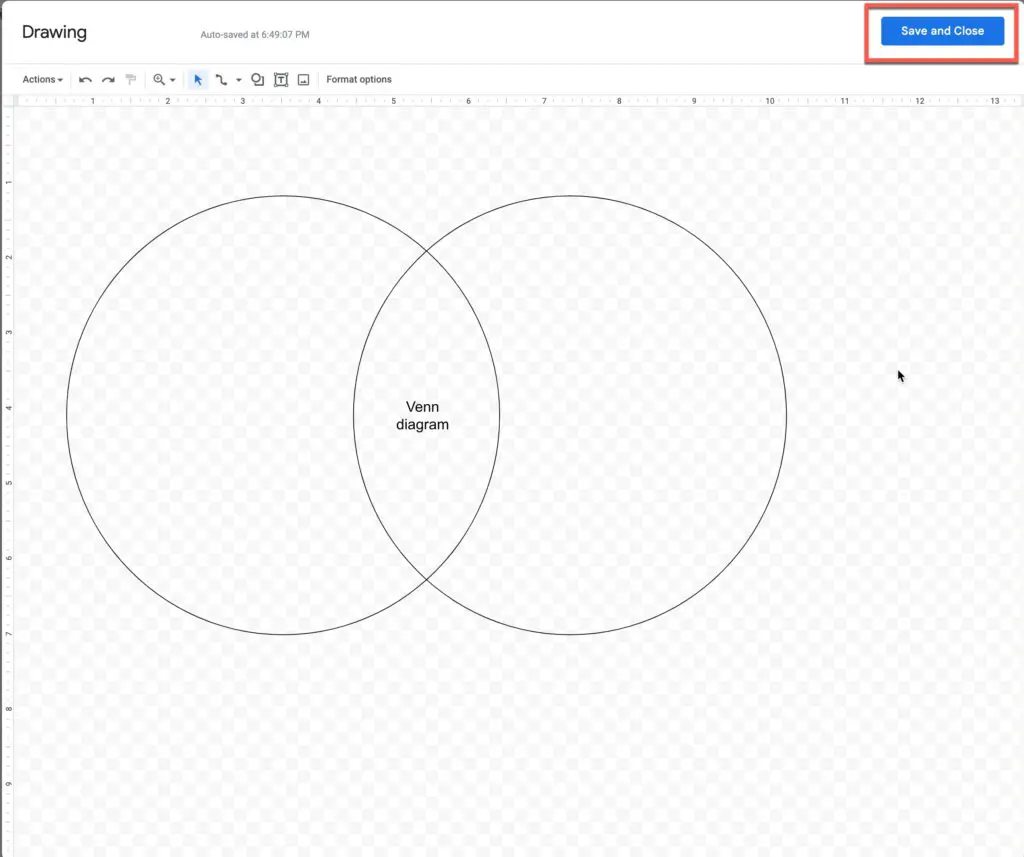 click "Save and Close" to save your diagram