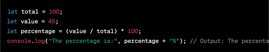 Calculating the percentage of a value